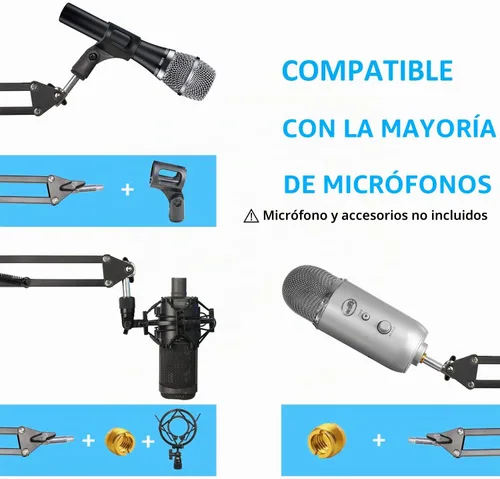 Vista 5 de YOUSHARES MXL 770 990 - Soporte de micrófono con filtro pop - Soporte de brazo de tijera con parabrisas de espuma para micrófonos MXL 990 770 Brazo