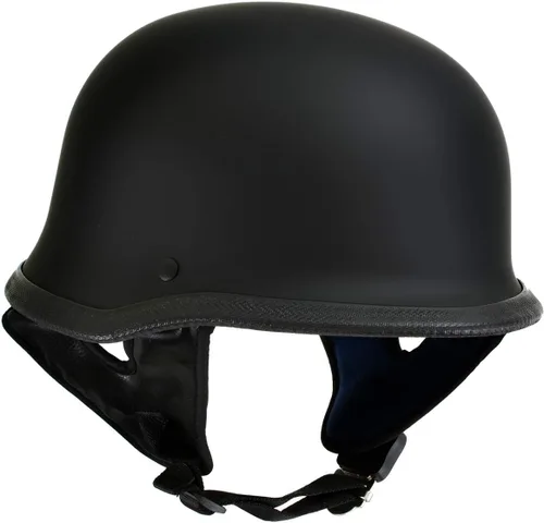 Vista 4 de Hot Leathers Plano negro El Hanz estilo alemán Vintage motocicleta medio casco HLT75
