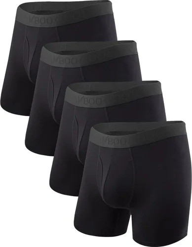 Vista 13 de BAMBOO COOL Calzoncillos tipo bóxer ultra suaves para hombre 01-4 negro (paquete de 4)