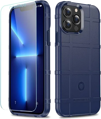 Vista 9 de Funda para iPhone 13, Rugged Shield 8 pies a prueba de caídas TPU Armadura gruesa Funda protectora táctica compatible con iPhone 13 (6.1 pulgadas)