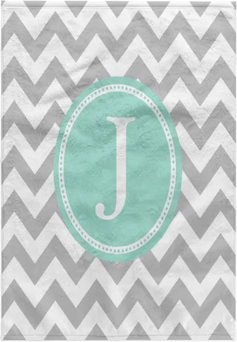 Vista 11 de 3dRose Toalla, Letra C Gris y Blanco Chevron con Monograma Menta Personal Inicial C