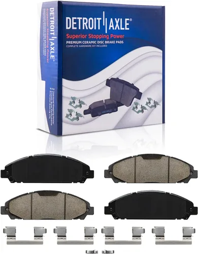 Vista 96 de Detroit Axle - Pastillas de freno para Ford F-150 99-03, 02 Lincoln Blackwood, Pastillas de freno de cerámica delanteras y traseras con repuesto