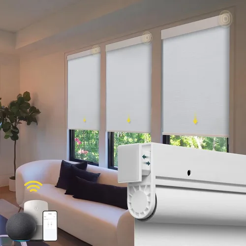 Vista 9 de Persianas motorizadas sin taladro, persianas automáticas para ventanas, persianas enrollables eléctricas con control remoto, persianas inteligentes