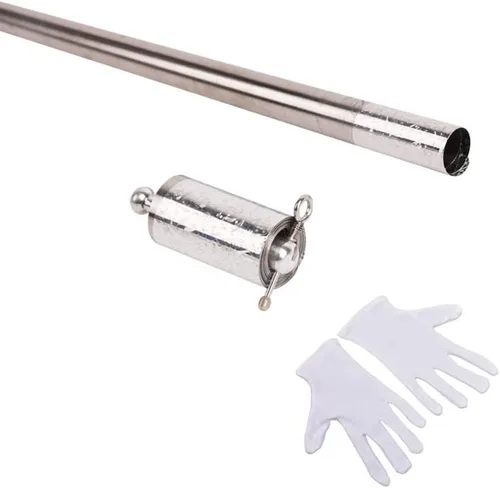 Vista 13 de Varita mágica de 43.3 in, bastones de aspecto de metal, varita mágica profesional, varita mágica de bolsillo de metal, portátil para mago