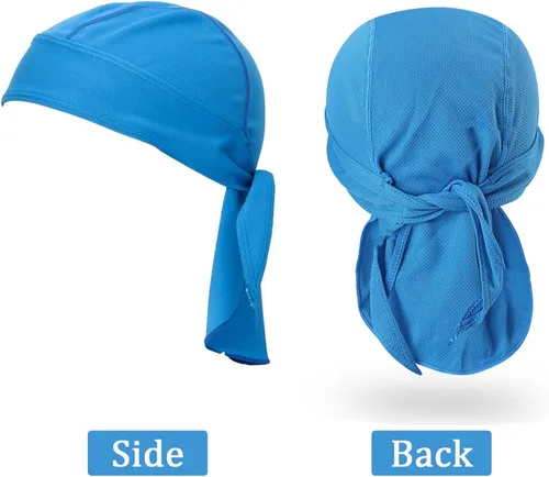 Vista 4 de Doo Rags - Gorro con diseño de calavera que absorbe la humedad, protección contra los rayos UV, para casco de motocicleta