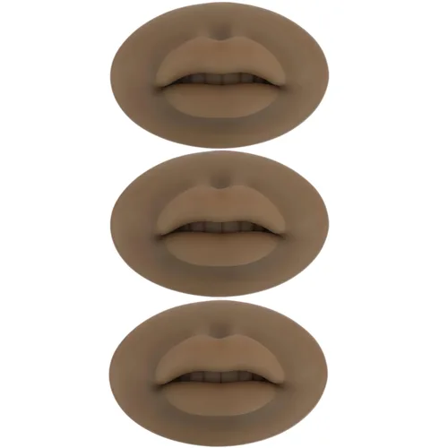 Vista 10 de Labios falsos de tatuaje, 3 piezas de tatuajes, labios de práctica de silicona 5D para prácticas de maquillaje, práctica de tatuajes realistas