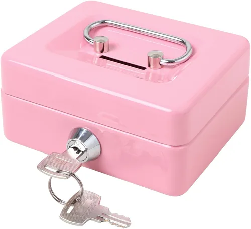 Vista 15 de Jssmst SMCB003 - Caja fuerte con cerradura, regalos de cumpleaños 2017, caja metálica para niños, adultos, resistente, 100% segura , Negro