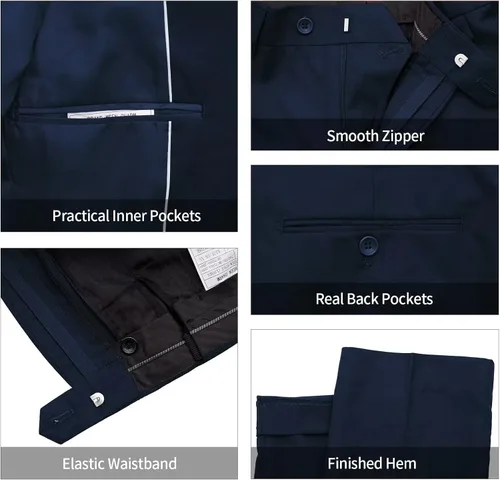 Vista 5 de WEEN CHARM - Traje de 2 botones para hombre (3 piezas)