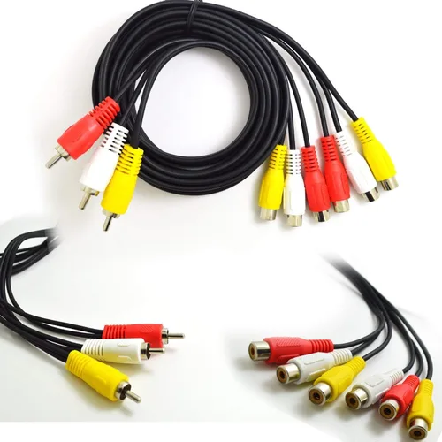 Vista 2 de BronaGrand Cable adaptador de 3 RCA macho a 6 RCA hembra Splitter Audio Video AV (3 pies)