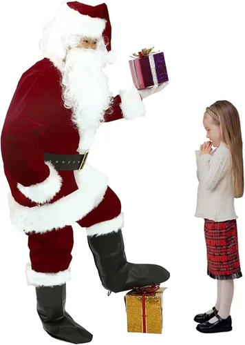 Vista 8 de Disfraz de Papá Noel de Navidad para adultos hombres de lujo para Santa Claus