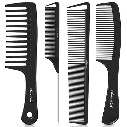 Vista 12 de Juego de peines profesionales SalonSilk para cabello natural rizado negro para damas