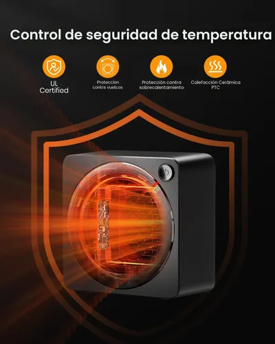 Vista 6 de Gaiatop Mini calentador de espacio, ligero PTC de cerámica de calentamiento rápido, 500 W, eficiencia energética para uso en interiores