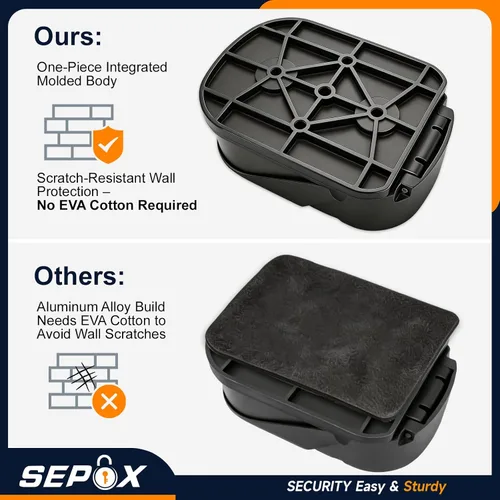 Vista 7 de SEPOX® Caja de metal con cerradura de llave de 2 piezas con combinación de 4 dígitos, espacio extragrande, capacidad de 6 a 10 llaves, cubierta