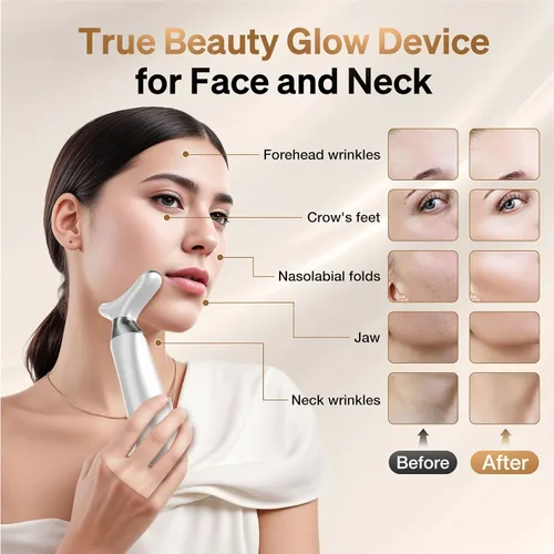 Vista 3 de Herramienta de masajeador facial para cara y cuello, herramienta de masajeador facial 7 en 1 con 4 modos, dispositivo de belleza masaje facial
