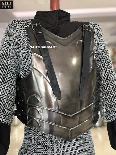 Vista 2 de NauticalMart LARP - Armadura de acero medieval (coraza y placa trasera)