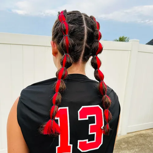 Vista 4 de Extensiones de cabello trenzado sintético degradado Zhuoqi hair, trenzas trenzadas al crochet, 24 pulgadas, 3 unidades/paquete, 3.53 onzas, dos tres
