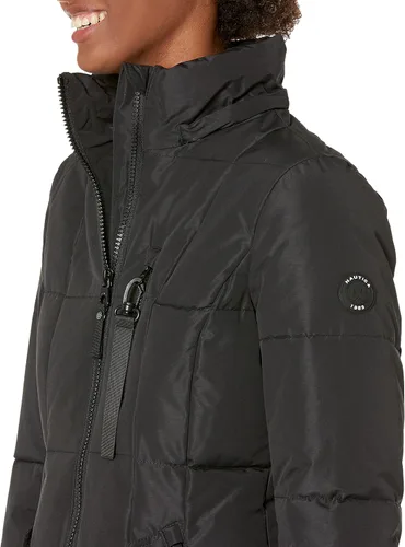 Vista 3 de Nautica Chaqueta acolchada pesada para mujer con capucha forrada de piel sintética