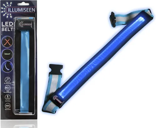 Vista 7 de ILLUMISEEN Cinturón reflectante LED Luces LED de alta visibilidad con 2 modos de iluminación Hebilla ajustable de liberación rápida Recargable