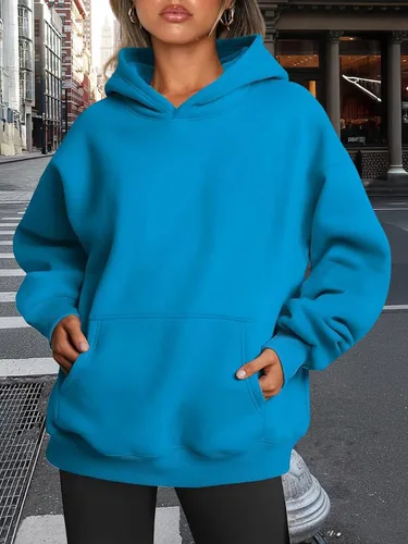 Vista 226 de Trendy Queen - Sudaderas extragrandes con capucha para mujer, suéteres de manga larga, sin botones, de vellón, de otoño, ropa de invierno