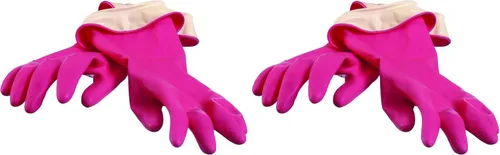 Vista 4 de Casabella Guantes de Limpieza Doméstica Reutilizables Premium Waterblock, Mediano, Rosa