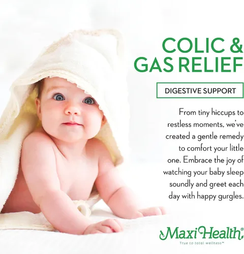 Vista 4 de Maxi Health Agua para Cólicos de Bebés – Gotas Homeopáticas de Acción Rápida para Alivio de Gases en Bebés, Calmante de Cólicos para Recién Nacidos