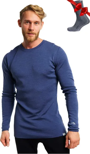 Vista 25 de 100% Merino Wool Base Layer Mens - Long Sleeve Thermal Shirts with Socks .320 negro