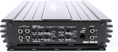 Vista 2 de Skar Audio SKv2-200.4D Amplificador de altavoces para coche de 4 canales, rango completo, clase D, MOSFET, 1800W de potencia máxima