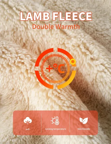Vista 2 de Gihuo Sudadera con capucha con forro de sherpa para mujer, con cremallera, cálida y cómoda chaqueta de forro polar con capucha