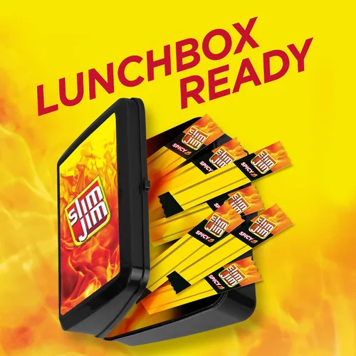 Vista 6 de Slim Jim - Palitos de carne seca ahumada, sabor picante, 0.28 onzas, 14