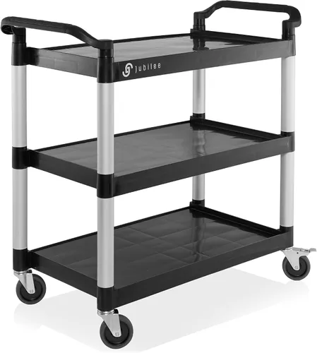 Vista 7 de Jubilee Carrito de servicio utilitario de 3 niveles con ruedas, 31.5" x 37.5