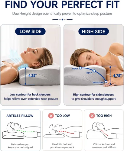 Vista 6 de Almohada cervical para el cuello - Almohada para la apnea del sueño
