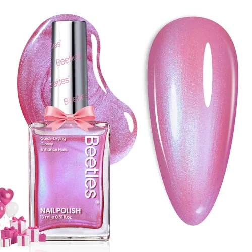 Vista 19 de Beetles - Esmalte de uñas morado – Violeta nublado de 0.51 onzas líquidas, esmalte de uñas morado pastel con purpurina de secado rápido para uñas