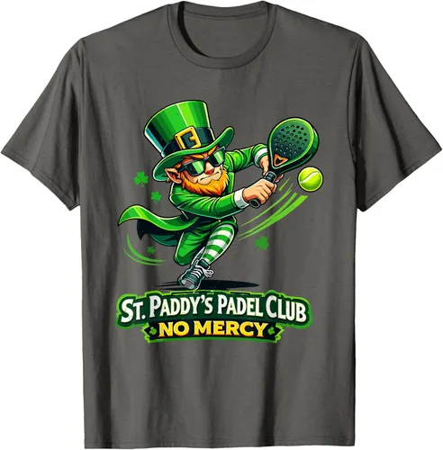 Vista 23 de St Patricks Day St Paddys Padel Club No Mercy Paddle Tennis T-Shirt