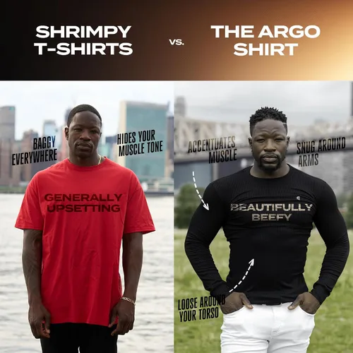 Vista 5 de The Argo - Camiseta de manga larga ultra suave para hombre, de algodón, pide una talla más grande