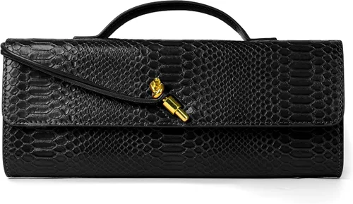 Vista 22 de Joryin Bolso tejido para mujer, bolso de mano de noche tejido de cuero y gamuza, bolso cruzado de gamuza, bolso formal de noche