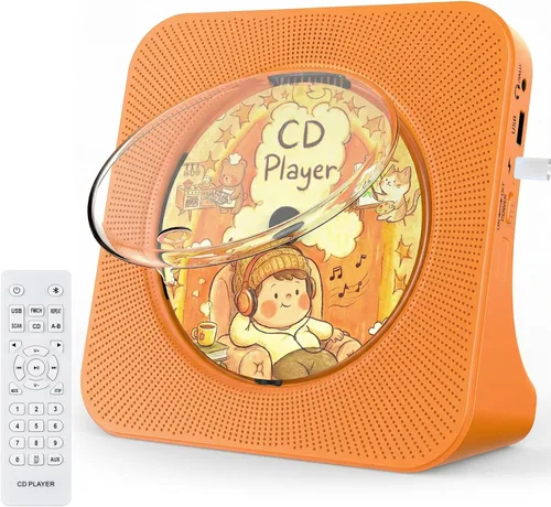 Vista 7 de Gueray Reproductor de CD portátil, reproductor de CD Kpop Bluetooth para escritorio con altavoz de sonido de alta fidelidad, radio FM, reproductor