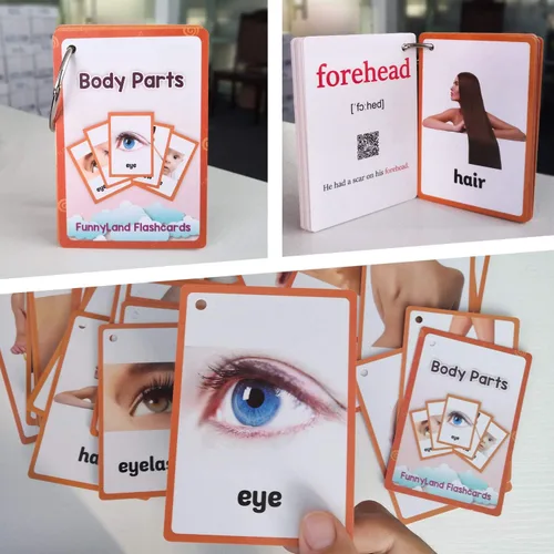 Vista 5 de 34 unids/set piezas del cuerpo regalos niños tarjetas flash inglés tarjeta de bolsillo educativo aprendizaje bebé juguetes para niños pre-jardín
