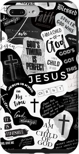Vista 12 de Funda estética para iPhone 16 con versículos bíblicos cristianos, frases positivas