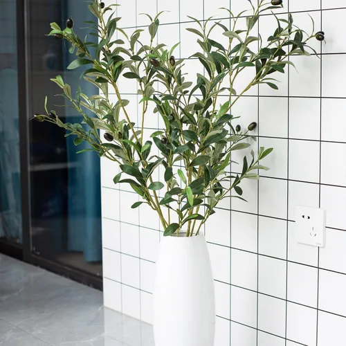 Vista 3 de Heleze Ramas de Olivo Artificiales de 39 Pulgadas Tallos de Vegetación Plantas Falsas con 222 Hojas para Florero Ramas de Olivo Falsas Decoración