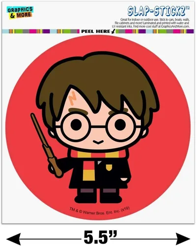 Vista 6 de Harry Potter lindo personaje Chibi coche ventana armario círculo parachoques pegatina
