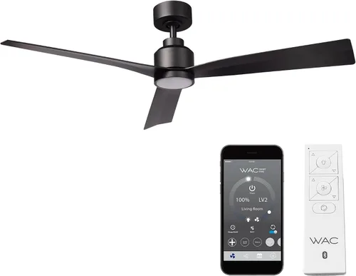 Vista 19 de Ventilador de techo inteligente compatible Clean de 3 aspas para interiores y exteriores, aluminio cepillado de 52 pulgadas con kit de luz LED