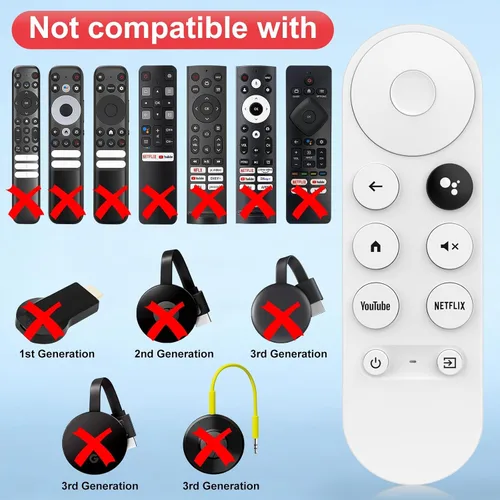 Vista 3 de Reemplazo de voz para Google Chromecast Remote, G9N9N para Chromecast con Google TV Remote 4K/HD, para Google TV Streamer