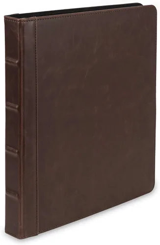 Vista 15 de Samsill Carpeta de cuero vintage con 3 anillos redondos de 0.5 pulgadas (100 hojas), documentos de 8.5 x 11 pulgadas, organizador profesional, Negro