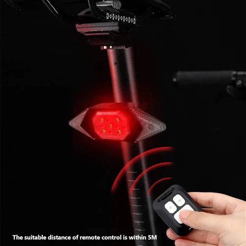 Vista 7 de Luces de bicicleta delanteras y traseras recargables, Maketheone Super Bright Juego de faros y luces traseras para bicicleta, señales de giro, fácil