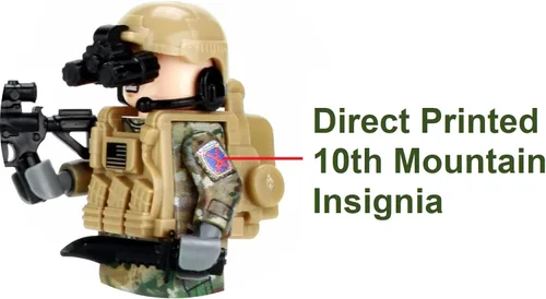 Vista 5 de Battle Brick Minifigura coleccionable del ejército OCP 10ª infantería de montaña personalizada coleccionable
