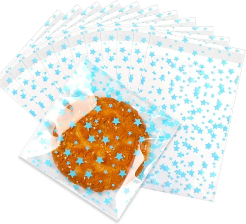 Vista 20 de 100 bolsas de regalo con estampado de estrellas de 3 x 5 pulgadas, bolsas de regalo de celofán, bolsas de regalo de celofán, bolsas de regalo