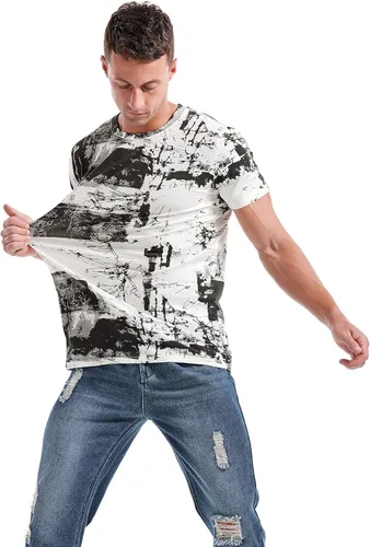 Vista 3 de KLIEGOU Camisetas Hipster Hiphop para hombre - Camisetas con estampado de moda