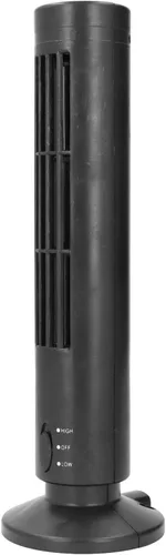 Vista 3 de Bladeless Tower Fan USB Connectivity ABS Desktop Cooling Fan 2 Black