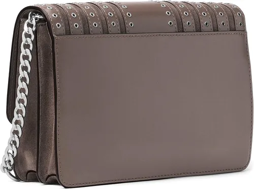 Vista 3 de MICHAEL Michael Kors Mujeres Brooklyn Ante Cuero Crossbody Bolso Gris Grande