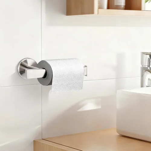 Vista 8 de NearMoon Soporte cuadrado de papel higiénico para baño, acero inoxidable SUS304 de alta calidad, montado en la pared, para baño, cocina, baño Níquel